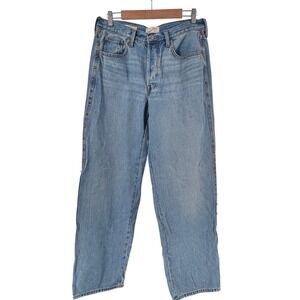 Universal Thread Womens 8 Mid Rise 90s Baggy Studded Side Light Wash Jeans Blue